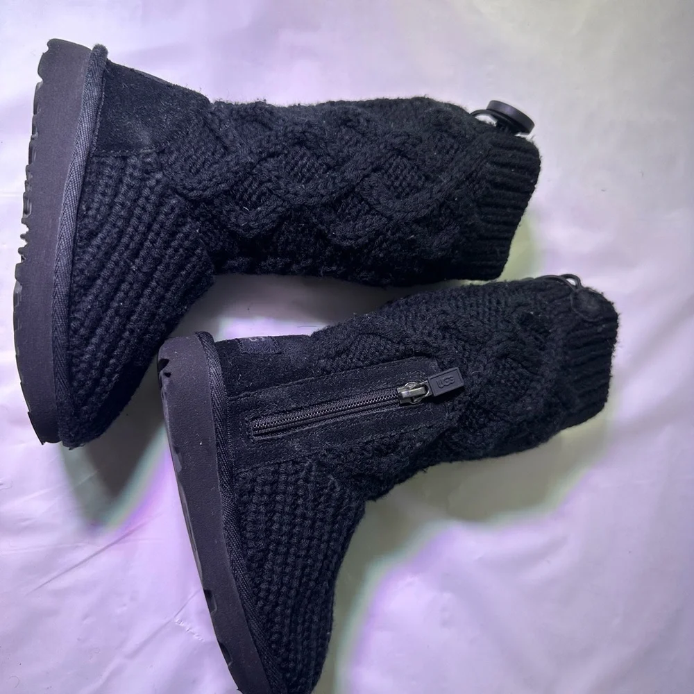 UGG Black Knit Kids Boots